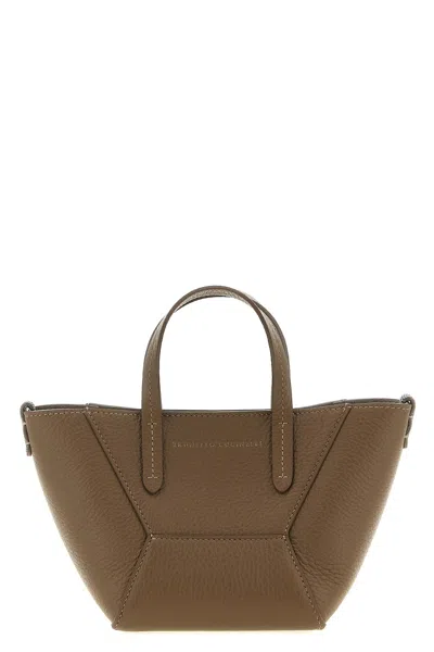 Brunello Cucinelli 'bc Duo' Mini Handbag In Brown