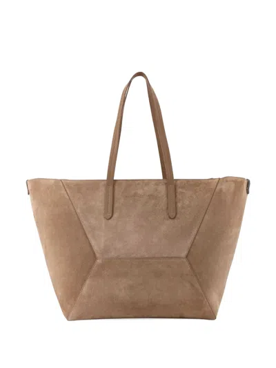 Brunello Cucinelli Bc Duo Paneled Tote Bag In White