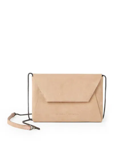 Brunello Cucinelli Bc Duo Pocket In Chemical With Precious Cain In Brown