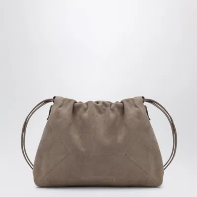 Brunello Cucinelli Bc Duo Pouch Brown Suede Bag With Monile Detail In Neutral