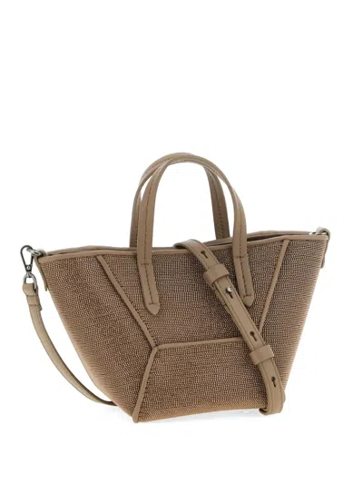 Brunello Cucinelli Bc Duo Precious Panel Leather Tote Bag In Brown