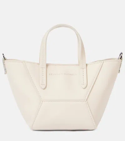 BRUNELLO CUCINELLI BC DUO MINI LEATHER TOTE BAG