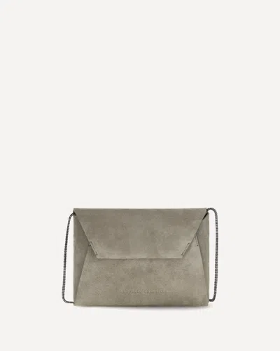 Brunello Cucinelli Bc Duo Suede Clutch Bag In Gray