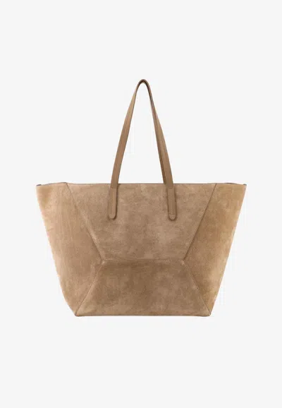 Brunello Cucinelli Bc Duo Suede Tote Bag In Beige