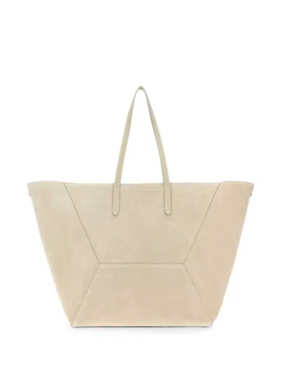 Brunello Cucinelli Sand Suede Shopping Bag C8905 Borse A Mano In Brown