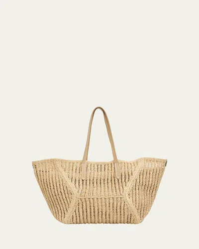 Brunello Cucinelli Bc Duo Techno Raffia Tote Bag In Brown