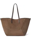 Brunello Cucinelli Softy Velour Suede Tote Bag In Brown