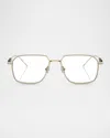 Brunello Cucinelli Bc1004t Titanium & Plastic Rectangular Blue Light Blocking Glasses