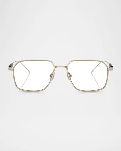 Brunello Cucinelli Bc1004t Titanium & Plastic Rectangular Blue Light Blocking Glasses