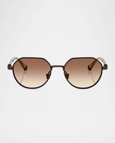BRUNELLO CUCINELLI BC1007T ROUND TITANIUM SUNGLASSES