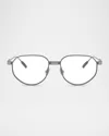 Brunello Cucinelli Bc1008t Titanium Round Blue Light Glasses In Gunmetal