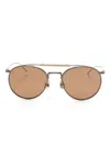 Brunello Cucinelli Bc2004st Pilot-frame Sunglasses In 褐色