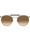Brunello Cucinelli Bc2004st Round-frame Sunglasses In Gold