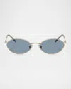 Brunello Cucinelli Womens Bc2006st Oval-frame Titanium Sunglasses Gold In Gold