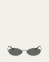 Brunello Cucinelli Womens Silver Bc2006st Oval-frame Titanium Sunglasses In Gunmetal