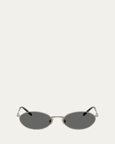 BRUNELLO CUCINELLI BC2006ST OVAL TITANIUM SUNGLASSES