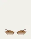 Brunello Cucinelli Womens Pink Bc2006st Oval-frame Titanium Sunglasses In Rose Gold