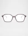 Brunello Cucinelli Bc3009 Geometric Blue Light Glasses In Gray