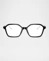 Brunello Cucinelli Bc3009 Geometric Blue Light Glasses In Black