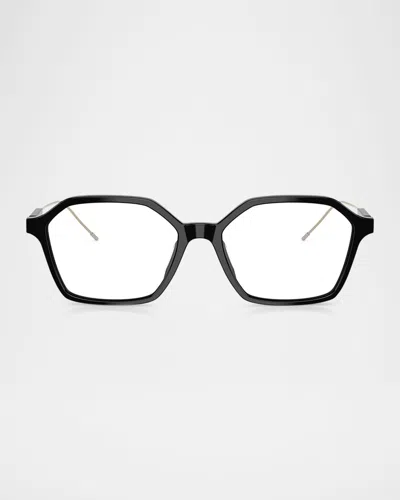 Brunello Cucinelli Bc3009 Geometric Blue Light Glasses In Black
