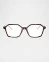 Brunello Cucinelli Bc3009 Geometric Blue Light Glasses In Havana