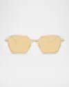Brunello Cucinelli Bc3009 Geometric Blue Light Glasses In Light Blue