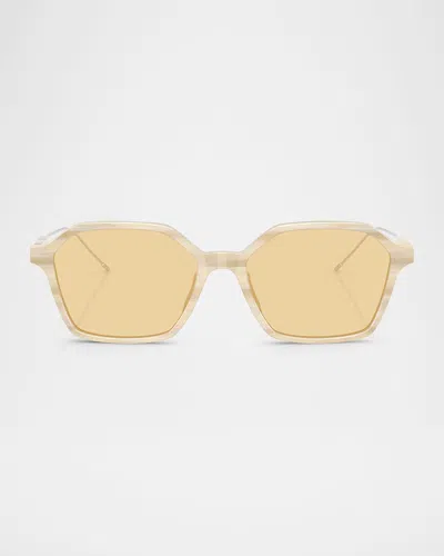 Brunello Cucinelli Bc3009 Geometric Blue Light Glasses In Light Blue
