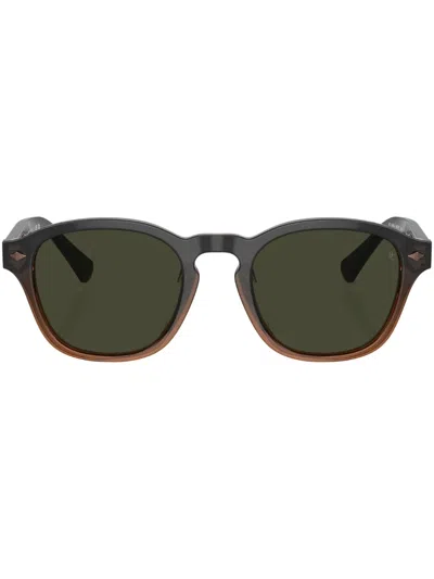 Brunello Cucinelli Bc4006s Round-frame Sunglasses In Brown