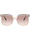 Brunello Cucinelli Bc4007s Sonnenbrille Mit Eckigem Gestell In Nude