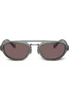 Brunello Cucinelli Bc4008s Oval-frame Sunglasses In Grey