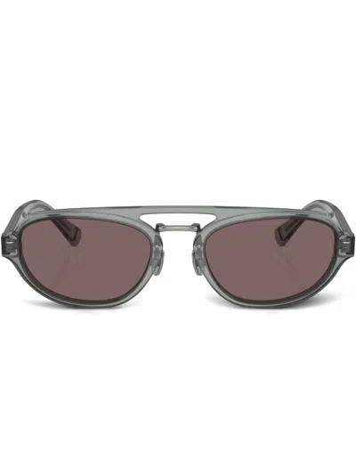 BRUNELLO CUCINELLI BC4008S OVAL-FRAME SUNGLASSES