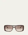 Brunello Cucinelli Bc4012s Square Acetate Sunglasses In Brown Grad