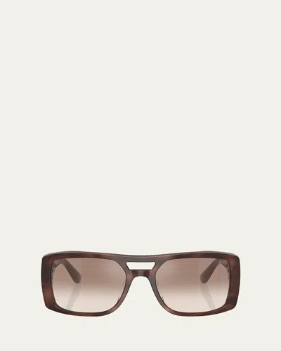 Brunello Cucinelli Bc4012s Square Acetate Sunglasses In Burgundy