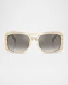Brunello Cucinelli Bc4012s Square Acetate Sunglasses In Multi