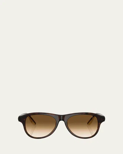 Brunello Cucinelli Bc4015s Acetate Aviator Sunglasses In Chocolate