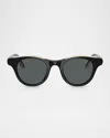 Brunello Cucinelli Bc4016s Acetate Round Sunglasses In Black