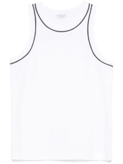 BRUNELLO CUCINELLI BEAD-CHAIN DETAILED TANK TOP