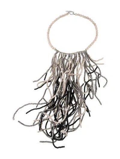 Pre-owned Brunello Cucinelli Bead Choker Necklace, 15" In Multi