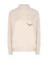 Brunello Cucinelli Bead-detail Knitted Cashmere Sweater In Nude