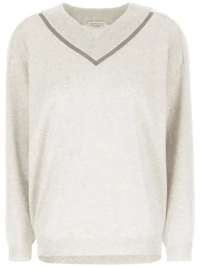BRUNELLO CUCINELLI BEAD-DETAILED CASHMERE JUMPER