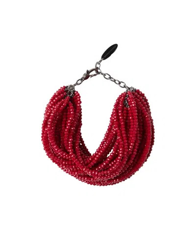 Brunello Cucinelli Bead-embellished Bracelet In Red