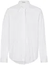 Brunello Cucinelli Bead-embellished Cotton-poplin Shirt In White