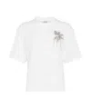 Brunello Cucinelli Bead-embellished Cotton-jersey T-shirt In White