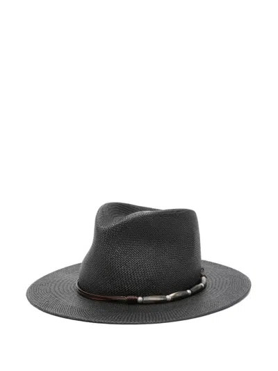 Brunello Cucinelli Bead-embellished Fedora In Black