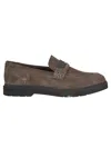 Brunello Cucinelli Suede Monili Penny Loafers In Brown
