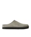 Brunello Cucinelli Bead-embellished Suede Mules In Gray