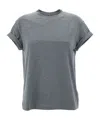 Brunello Cucinelli Glitter-trim Short-sleeve T-shirt In Gray