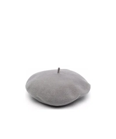 Brunello Cucinelli Bead-embellished Wool Beret In Gray