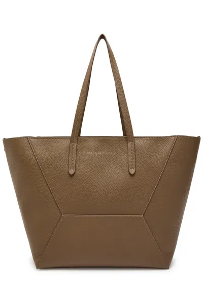 Brunello Cucinelli Bead Medium Grained Leather Tote Bag In Brown