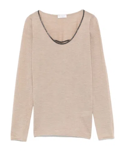 BRUNELLO CUCINELLI BEAD-TRIM TOP